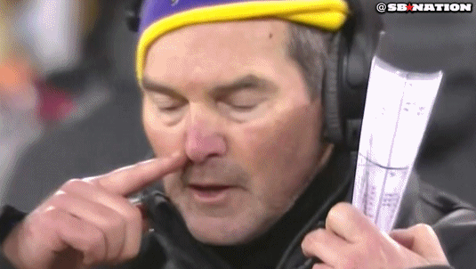 vikings coach mike zimmer fired a snot rocket on sunday medium
