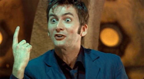 pointing up with the tenth doctor featuring the finger of shush medium