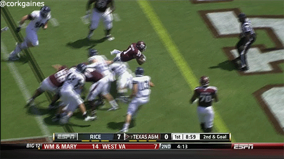 gif texas a m running back celebrated a touchdown by medium