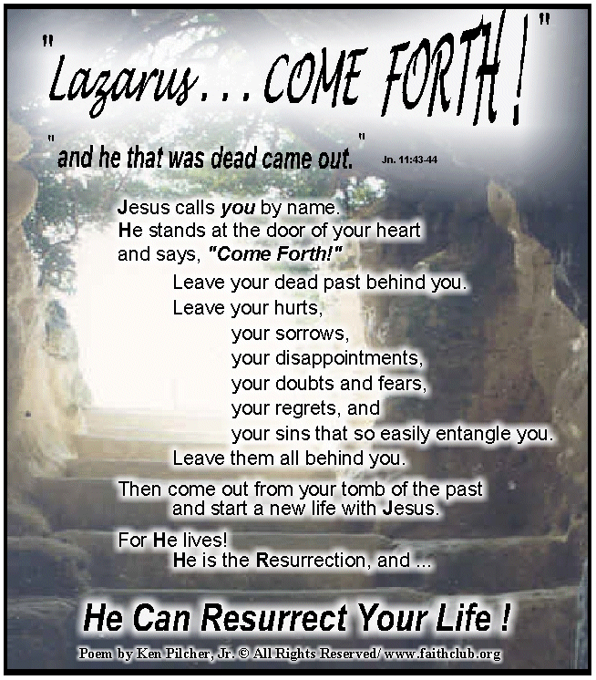 lazarus come forth he can resurrect your life bible medium