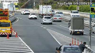 the japanese prime minister s motorcade merges into traffic medium