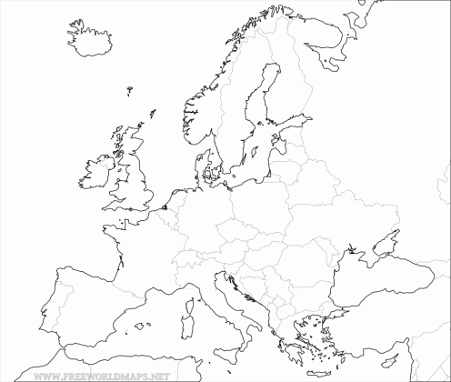 free printable maps of europe medium