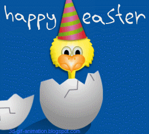 animated free gif greetings from happy easter chick who comes out medium