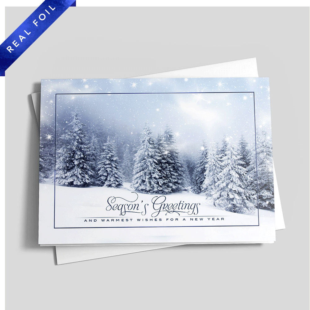 winter whites foil christmas cards from cardsdirect hues of blue medium