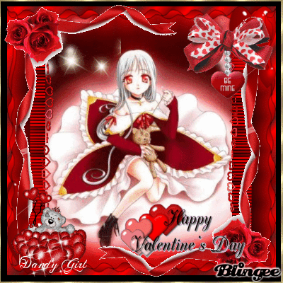 valentine anime girl with bear picture 82941399 blingee com medium