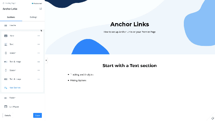 how to add anchor links to a page medium