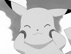 gif love pikachu pokemon cute black and white happy anime cartoon medium