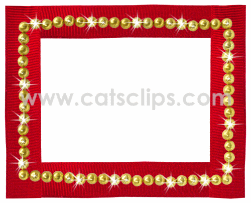 gold beads on red ribbon glitter border medium