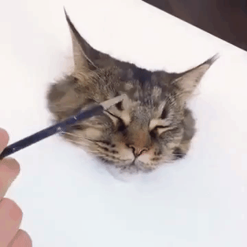 an extremely realistic 3d painting of a cat medium