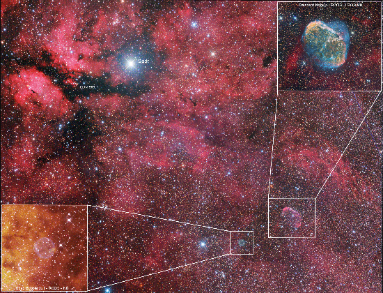 sadr soap bubble and crescent nebulae planetary nebula medium