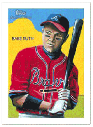 babe ruth is an atlanta brave on a baseball card it must be a sign medium