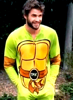 and when he wore this teenage mutant ninja turtle onesie to do the medium