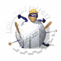 skier rolling in snowball animated clipart animations pinterest medium