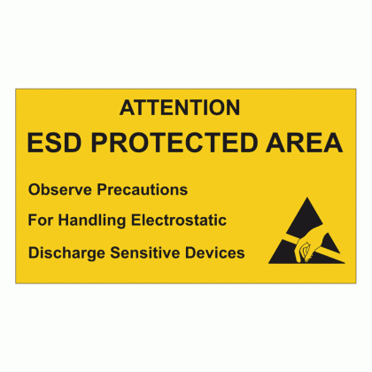 esd protected area sign static safe environments medium