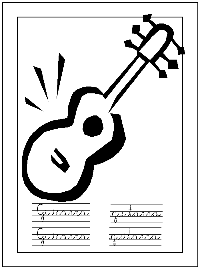 letra g may scula guitarra el alfabeto con sus letras para medium