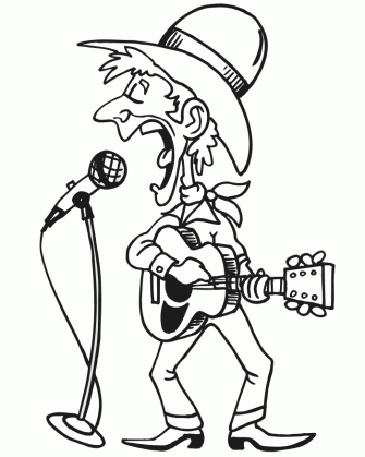 country singer coloring page medium