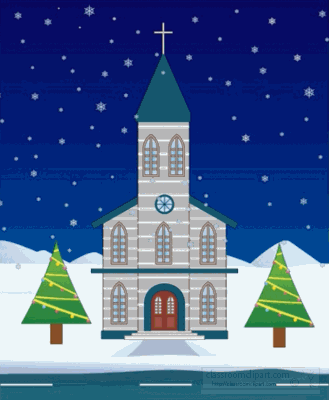 christmas animated clipart church snow christmas tree animated medium