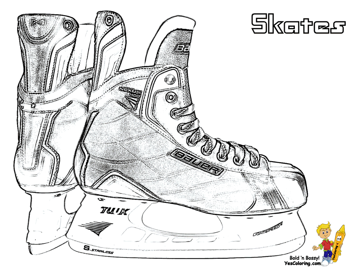 hockey coloring page of ice skates real ones you can print out medium