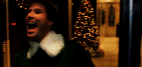 excited elf gif find share on giphy medium