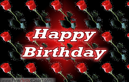 happy birthday greeting animated with rose folwers have fun with cards medium
