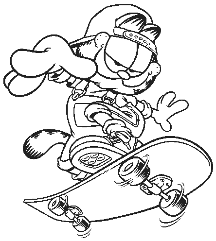 free skateboard coloring pages coloring pages free garfield medium