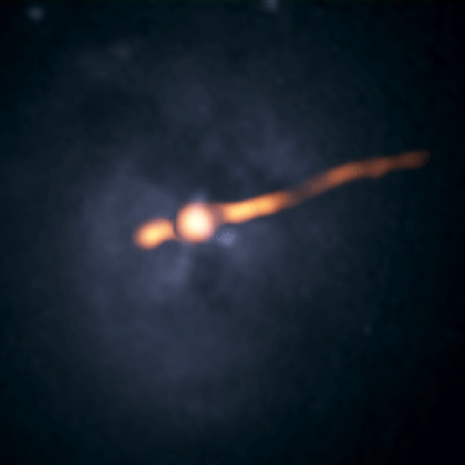 vla reveals new object near supermassive black hole in famous galaxy national radio astronomy observatory animated gif medium