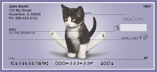 flexible kittens yoga cats personal checks cat kitten checks medium