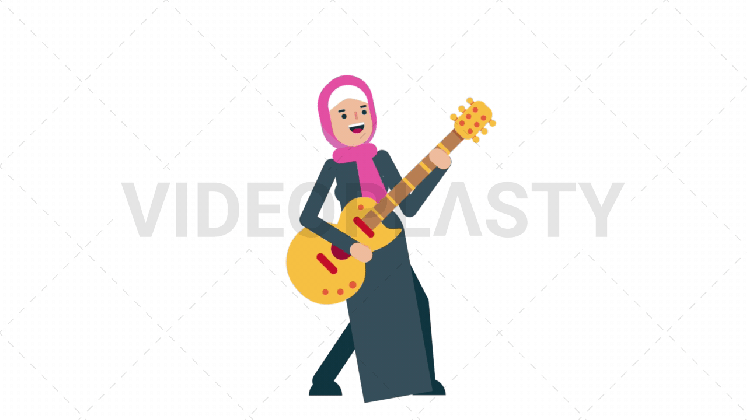 muslim woman playing guitar stock gifs videoplasty electric clip art medium