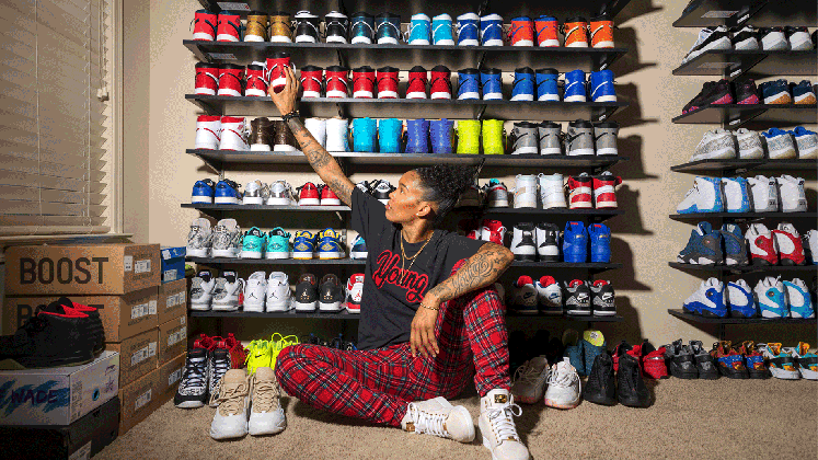 inside the sneaker room of tamera ty young wnba s biggest sneakerhead undefeated north star umbrella medium