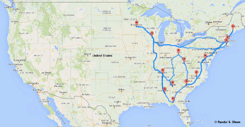 this map shows the quickest and ultimate road trip medium