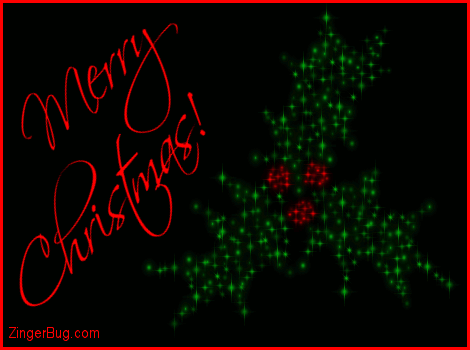 merry christmas sparkling holly glitter graphic greeting comment medium