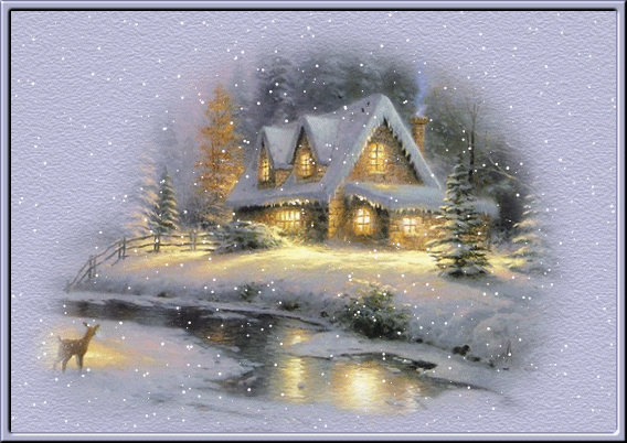 log cabin christmas winter scene winter landscape animations and medium