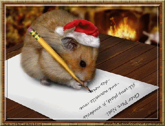 hamster writing a letter to santa christmas kerstmis medium