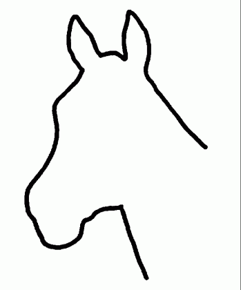 horse head silhouette outline medium