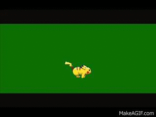 pikachu running across screen gif on make a gif medium