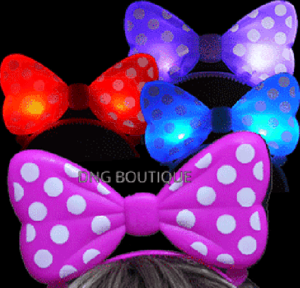 la wholesale store 12 pcs light up led polka bows headbands minnie medium