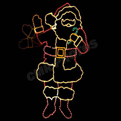 6 led waving santa silhouette motif yard display action lighting inc animated christmas present clip art medium