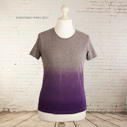 sale women s grey top hand dyed ombre t shirt grey to purple medium