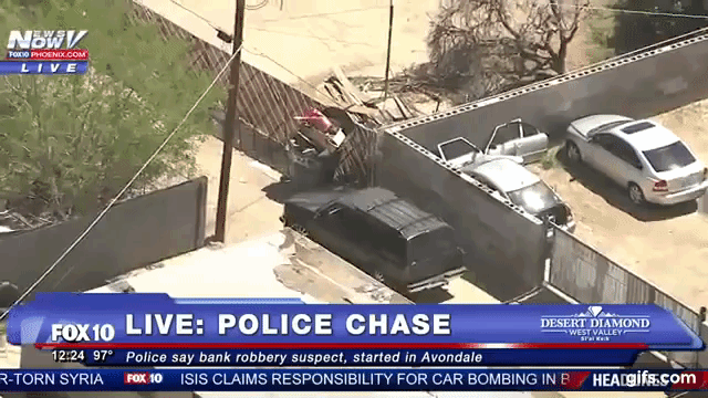suspect shot dead on live tv after police car chase graphic video medium
