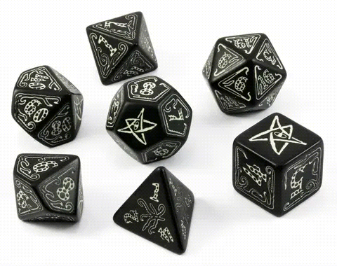 glow in the dark dice for rpg role playing games dark elf dice medium
