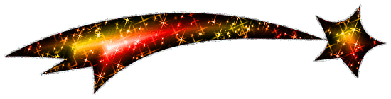 red and yellow shooting star glitter graphic greeting comment meme or gif medium