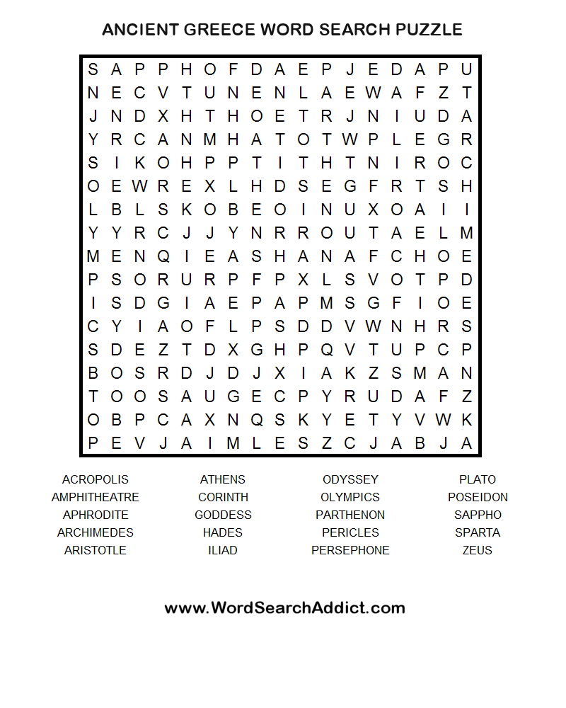 ancient greece printable word search puzzle teaching social medium