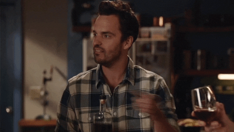jake johnson point gif by new girl find share on giphy medium