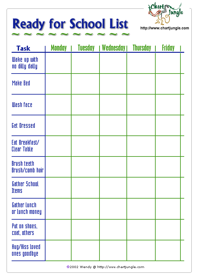 free printable homework charts for kids printable charts and medium