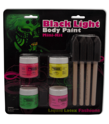 liquid latex blacklight reactive face body paint mini kit medium