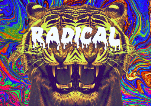 trippy tiger background medium