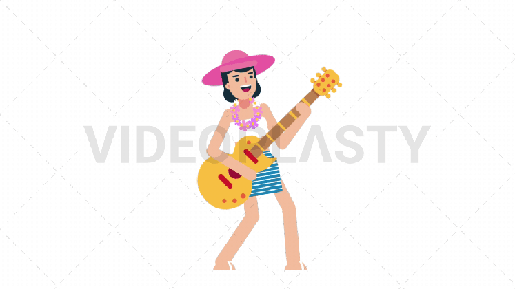 vacation woman playing guitar stock gifs videoplasty electric clip art medium