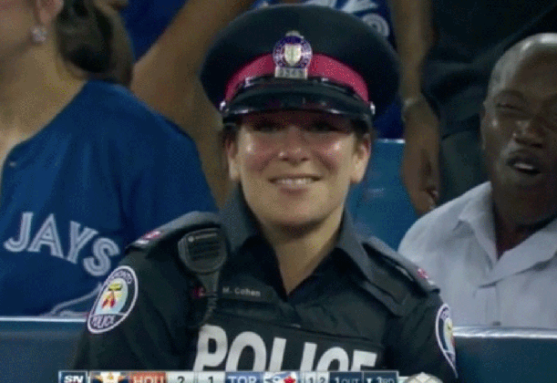 this cop was super cute after she got knocked over by a baseball player medium
