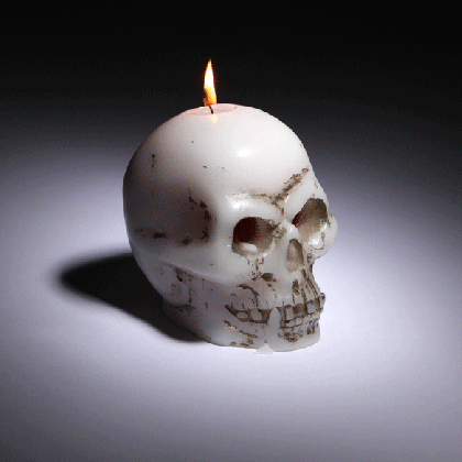 bleeding skull candle medium