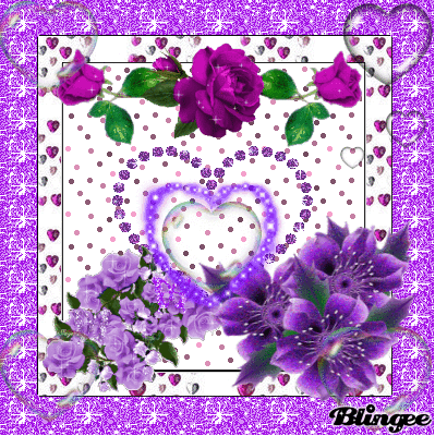 purple heart and flowers picture 67166503 blingee com medium